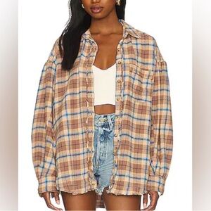 Free people Happy Hour plaid top